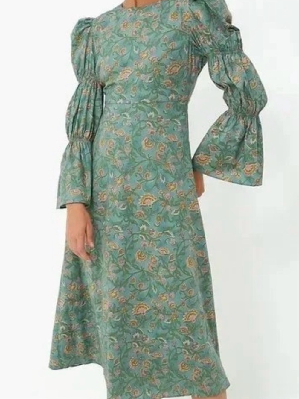 Hyacinth House by Tuckernuck Green Floral Long Sleeve Maxi Dress NWT XL